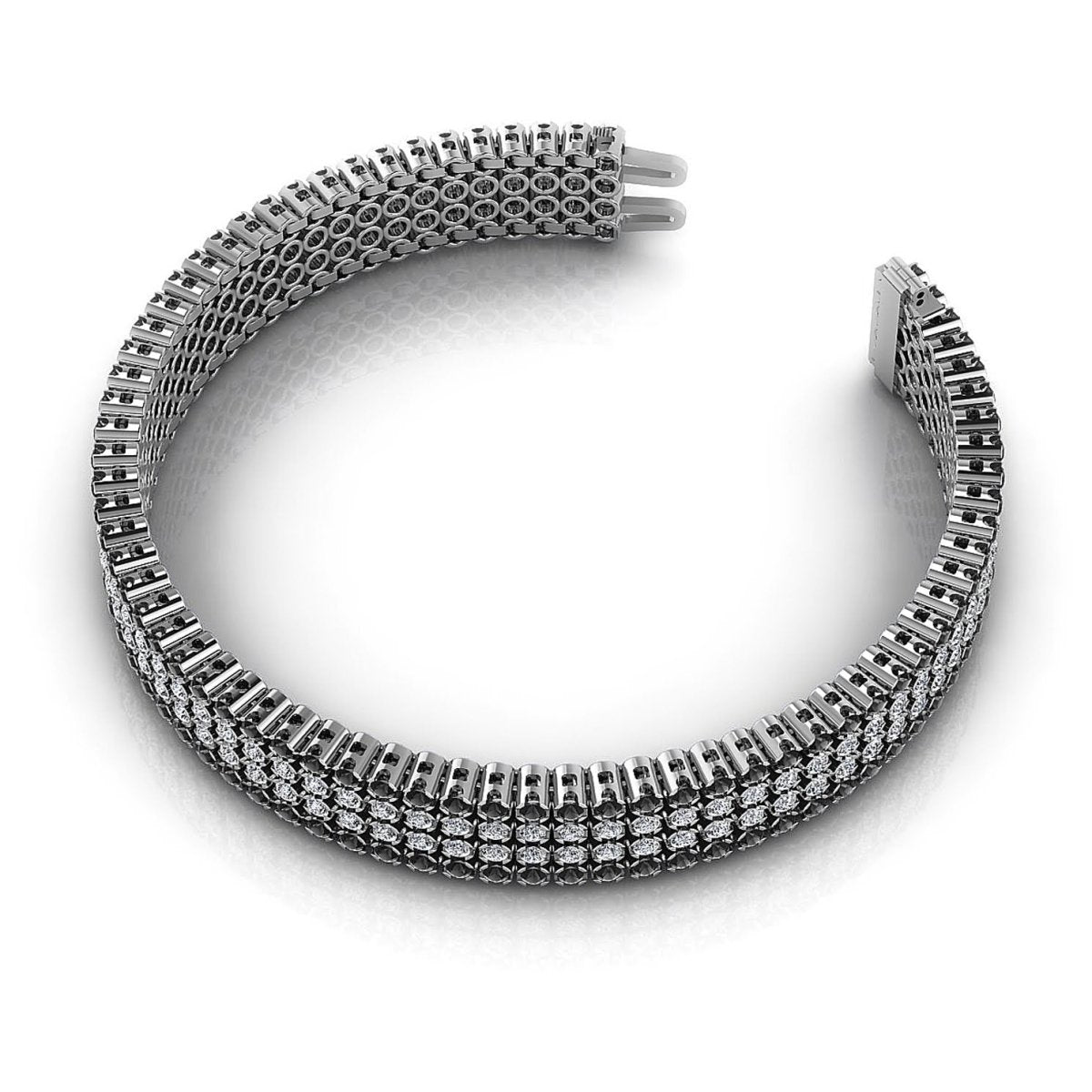 7.00-9.00 CT Round Cut Black Diamonds & Diamonds - Diamond Bracelet - Primestyle.com