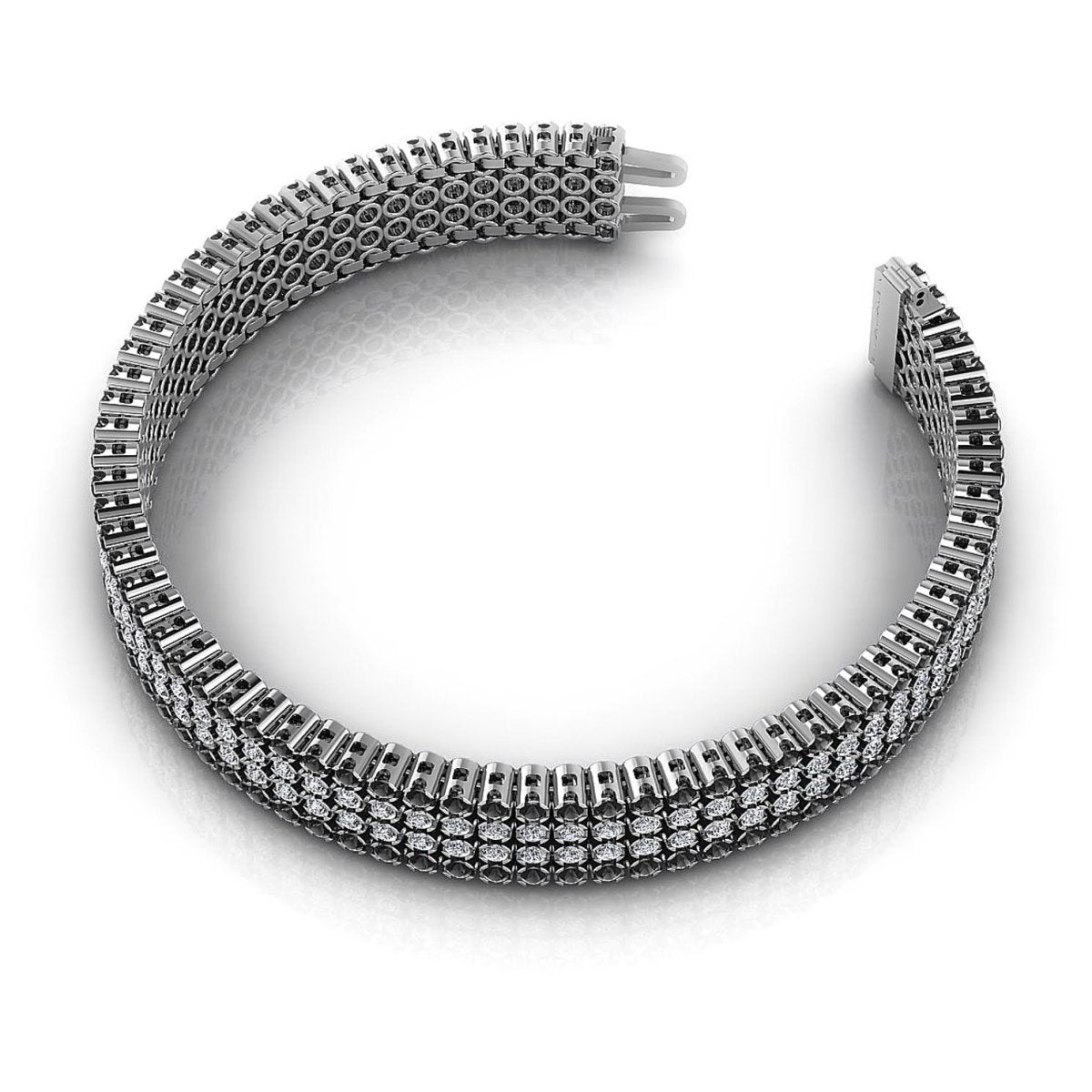 7.00-9.00 CT Round Cut Black Diamonds &amp; Diamonds - Diamond Bracelet - Primestyle.com