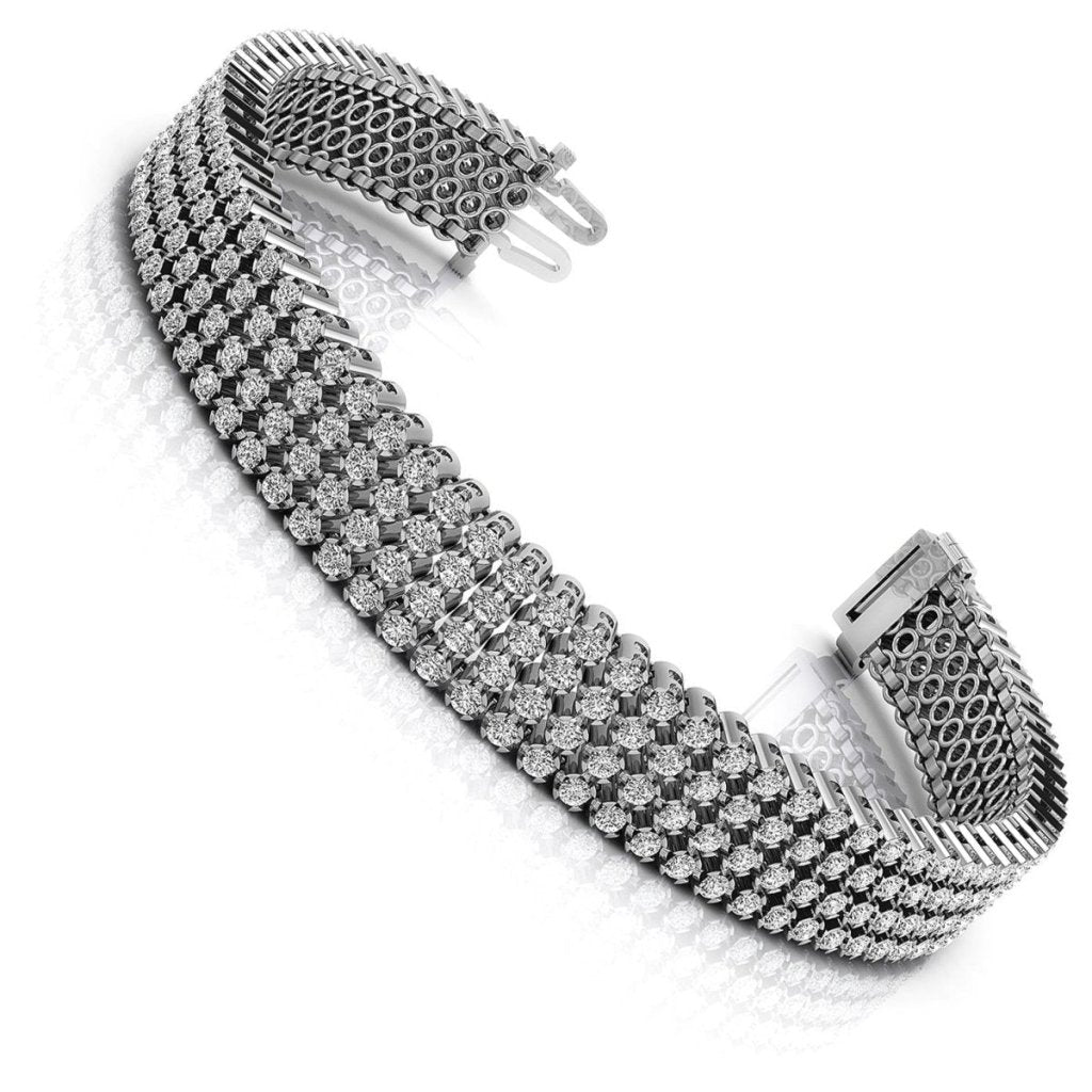 7.00-9.00 CT Round Cut Natural Diamonds - Diamond Bracelets
