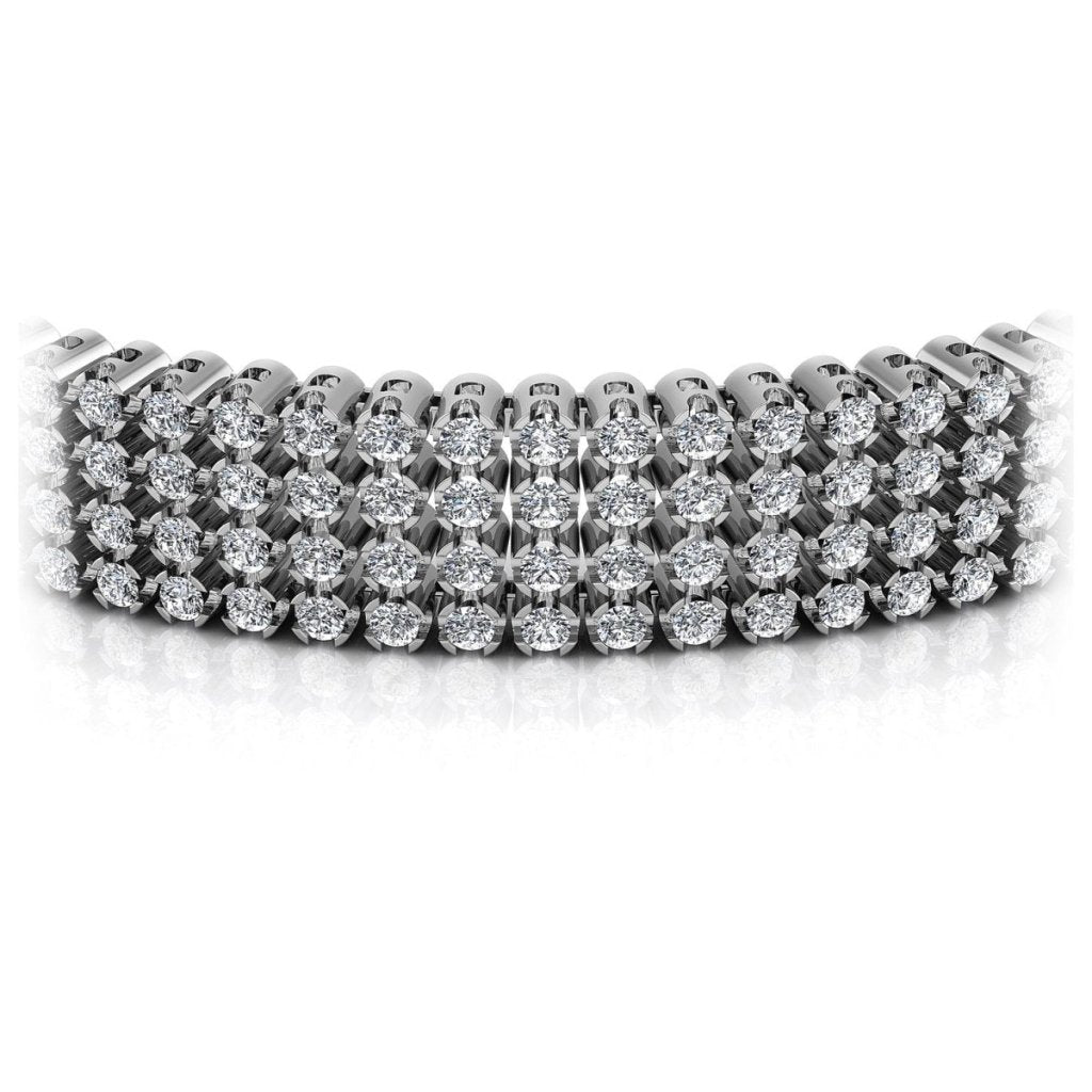 7.00 - 9.00 CT Round Cut Diamonds - Diamond Bracelet - Primestyle.com