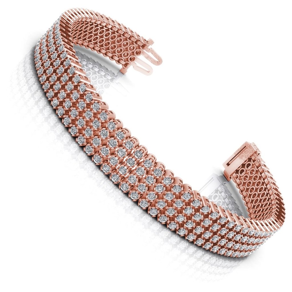 7.00 - 9.00 CT Round Cut Diamonds - Diamond Bracelet - Primestyle.com