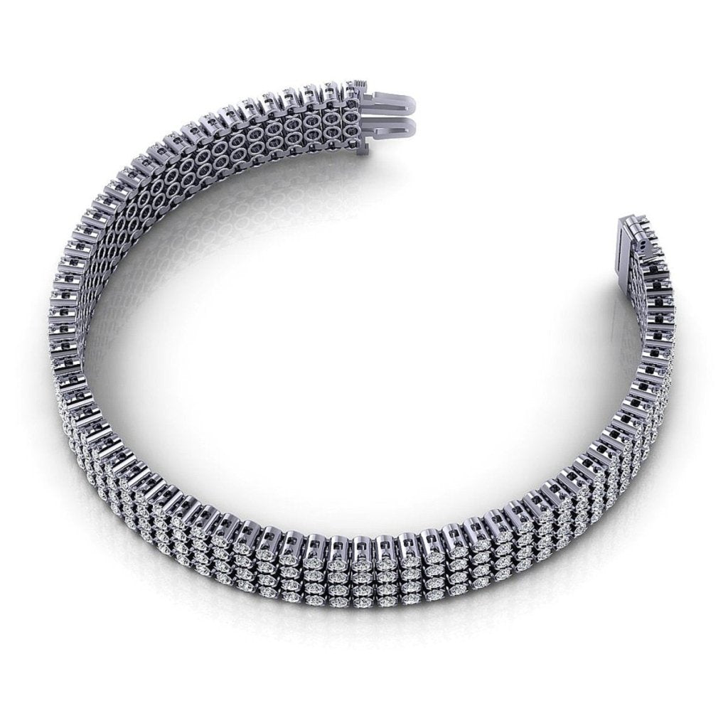 7.00 - 9.00 CT Round Cut Diamonds - Diamond Bracelet - Primestyle.com