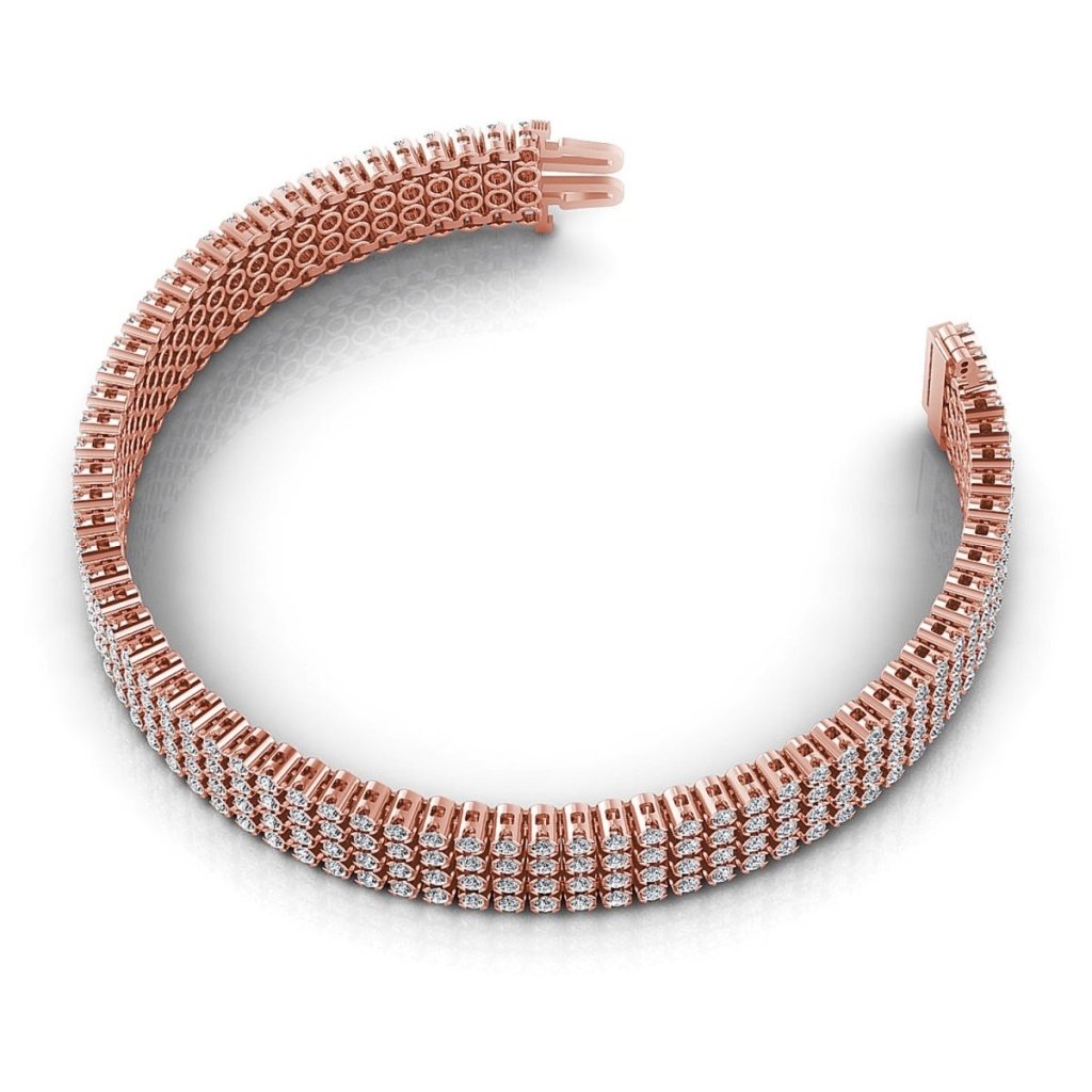 7.00-9.00 CT Round Cut Natural Diamonds - Diamond Bracelets
