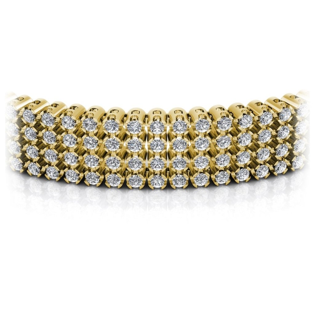 7.00 - 9.00 CT Round Cut Diamonds - Diamond Bracelet - Primestyle.com