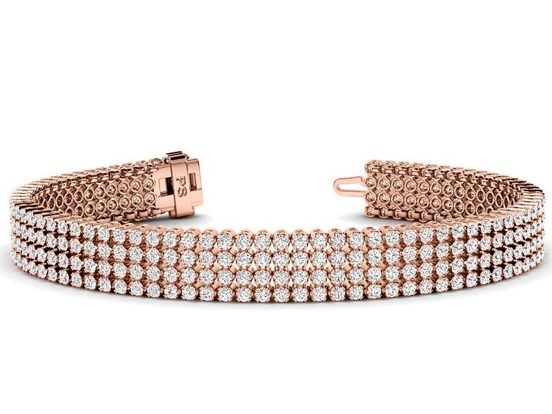7.00-9.00 CT Round Cut Lab Grown Diamonds - Tennis Bracelet - Primestyle.com