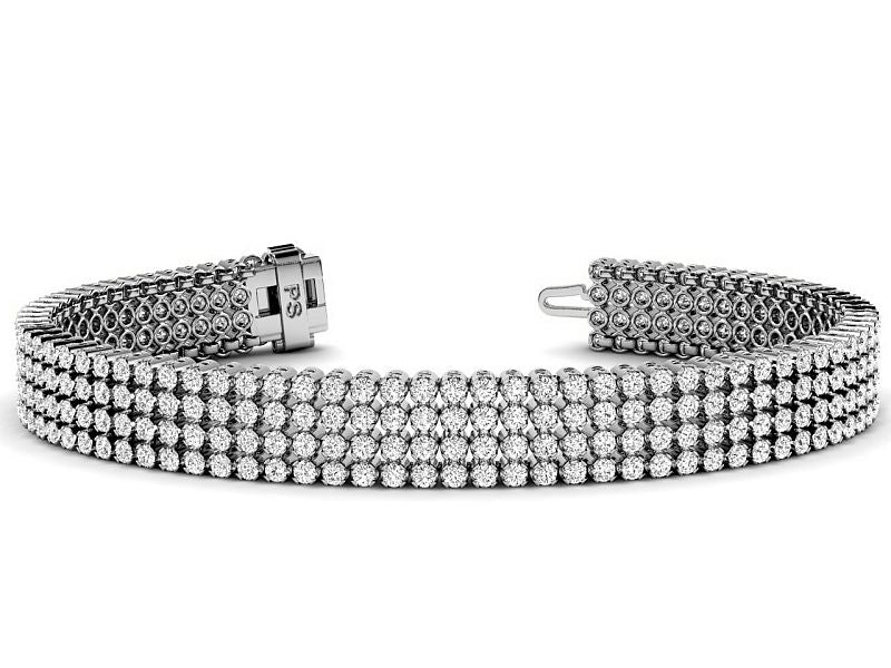 7.00-9.00 CT Round Cut Lab Grown Diamonds - Tennis Bracelet - Primestyle.com