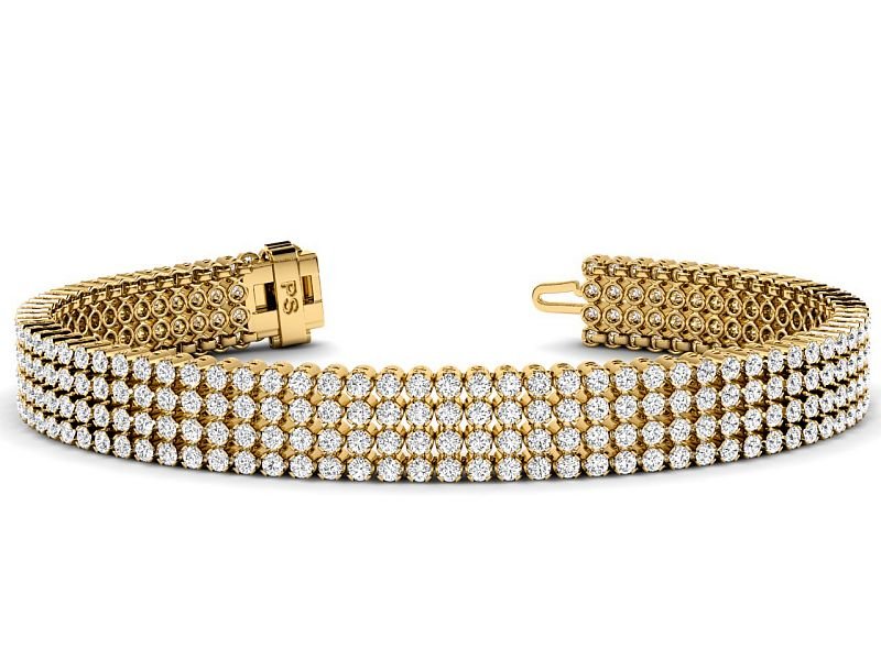 7.00-9.00 CT Round Cut Lab Grown Diamonds - Tennis Bracelet - Primestyle.com