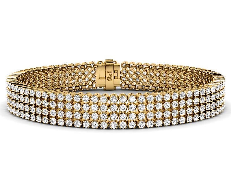 7.00-9.00 CT Round Cut Lab Grown Diamonds - Tennis Bracelet - Primestyle.com