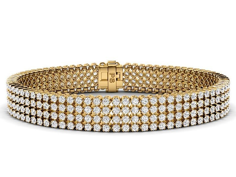 7.00-9.00 CT Round Cut Diamonds - Tennis Bracelet