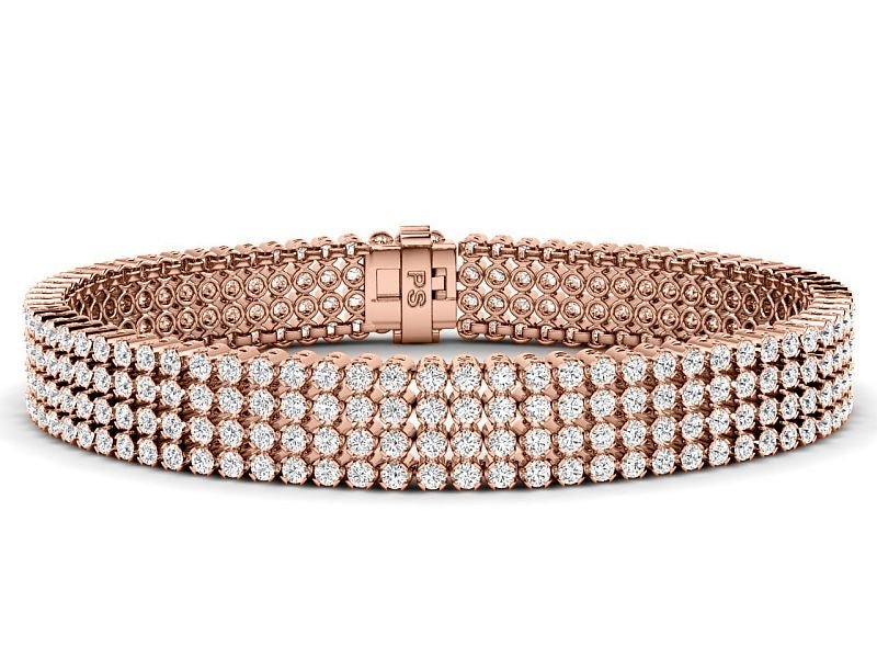 7.00-9.00 CT Round Cut Lab Grown Diamonds - Tennis Bracelet - Primestyle.com