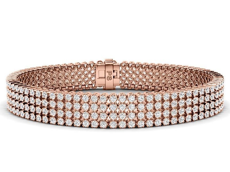 7.00 - 9.00 CT Round Cut Lab Grown Diamonds - Diamond Bracelet - Primestyle.com