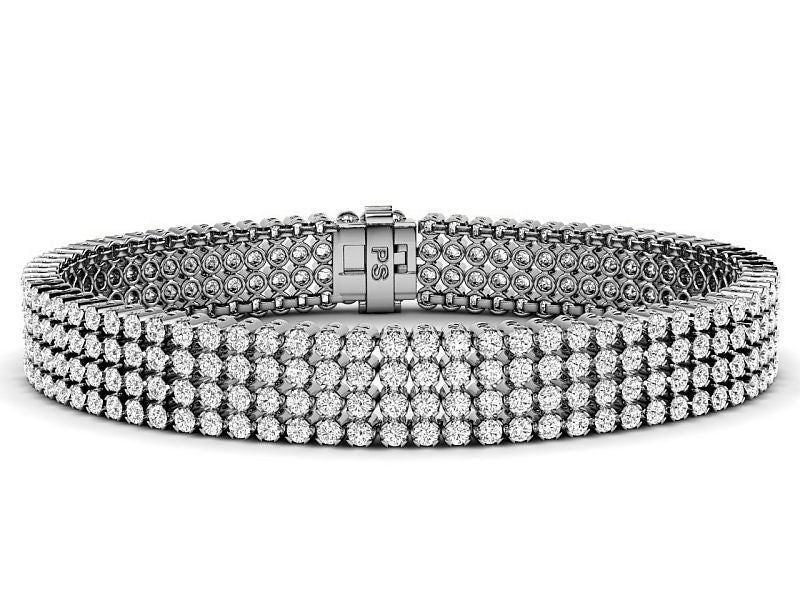 7.00-9.00 CT Round Cut Lab Grown Diamonds - Tennis Bracelet - Primestyle.com
