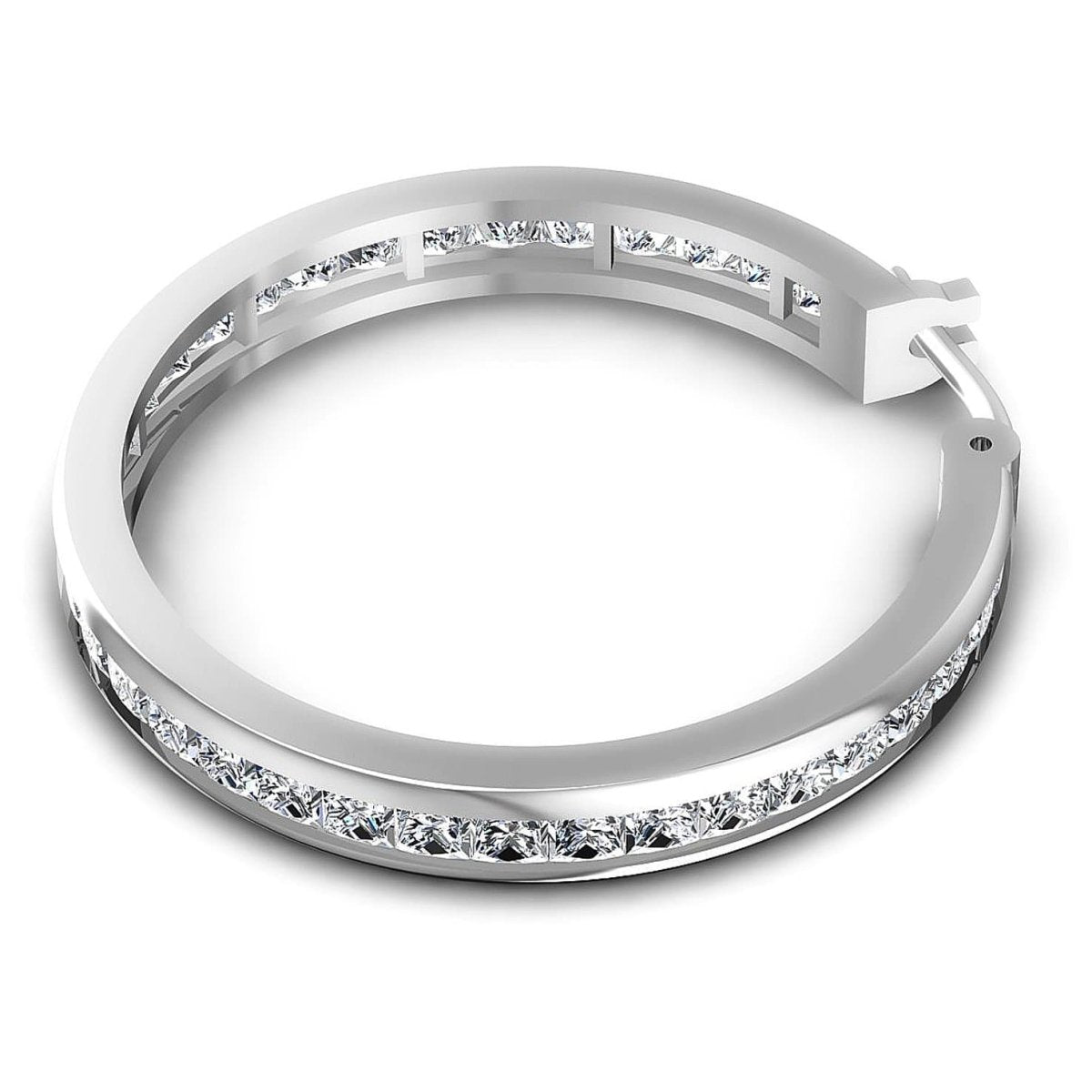 7.10 CT Princess Cut Diamonds - Hoop &amp; Drop Earrings - Primestyle.com