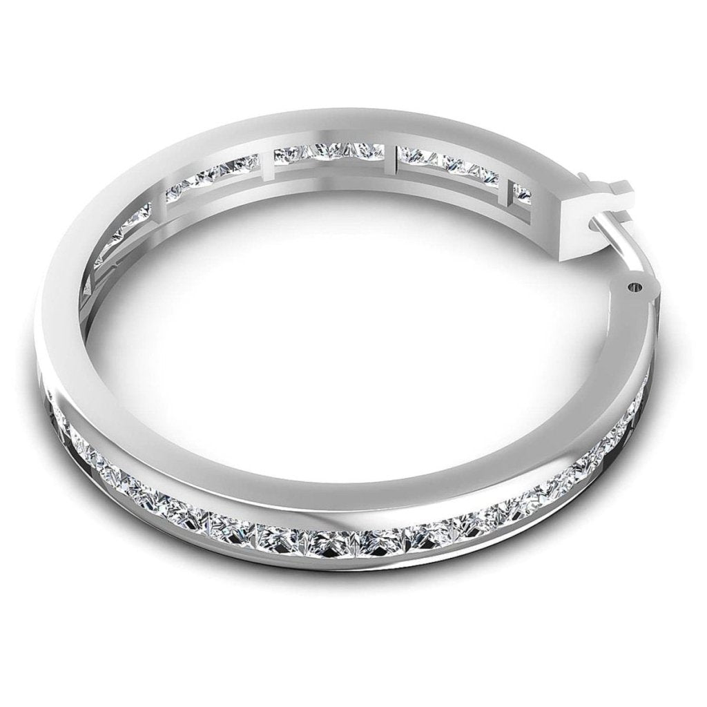 7.10 CT Princess Cut Lab Grown Diamonds - Hoop & Drop Earrings - Primestyle.com