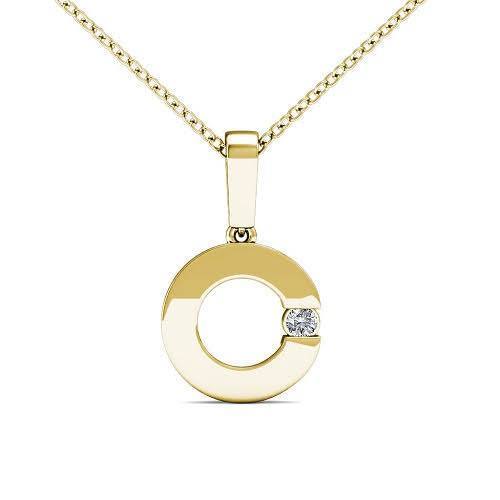 0.05-0.25 CT Round Cut Diamonds - Solitaire Pendant