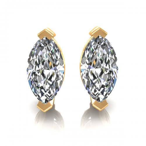 Authentic 0.25CT Diamond Stud Earrings in 14KT Yellow Gold