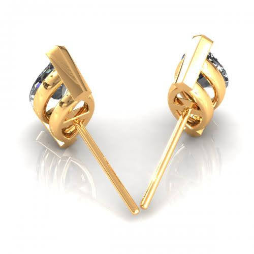 Authentic 0.25CT Diamond Stud Earrings in 14KT Yellow Gold