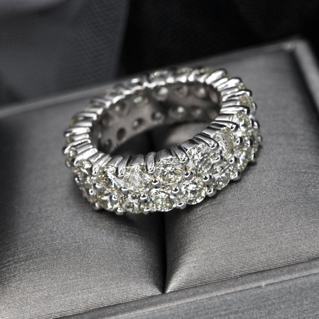 7.20 CT Round Cut Natural Diamonds - Eternity Rings