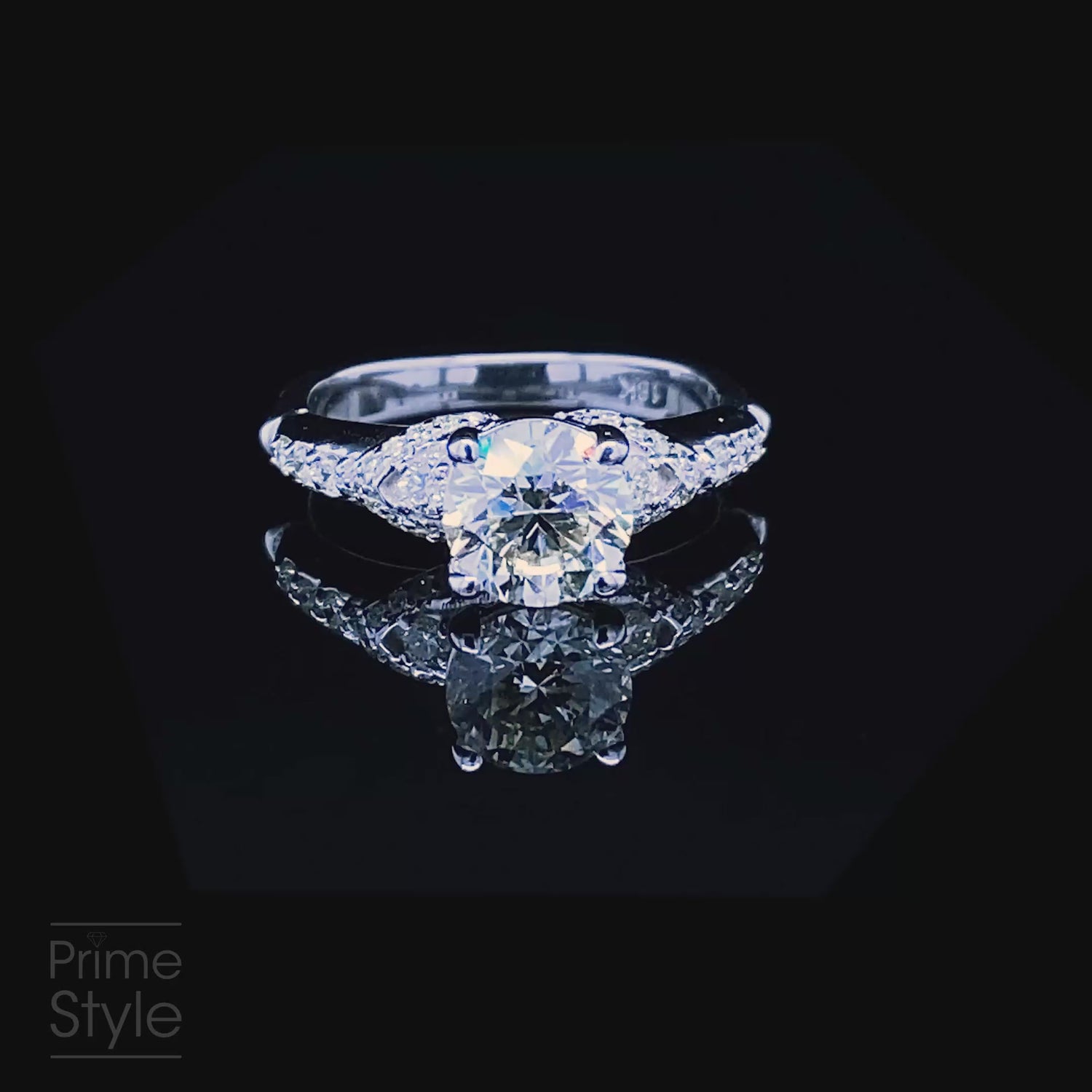 Certified 1.80CT Round Cut Diamond Engagement Ring in 18KT White Gold