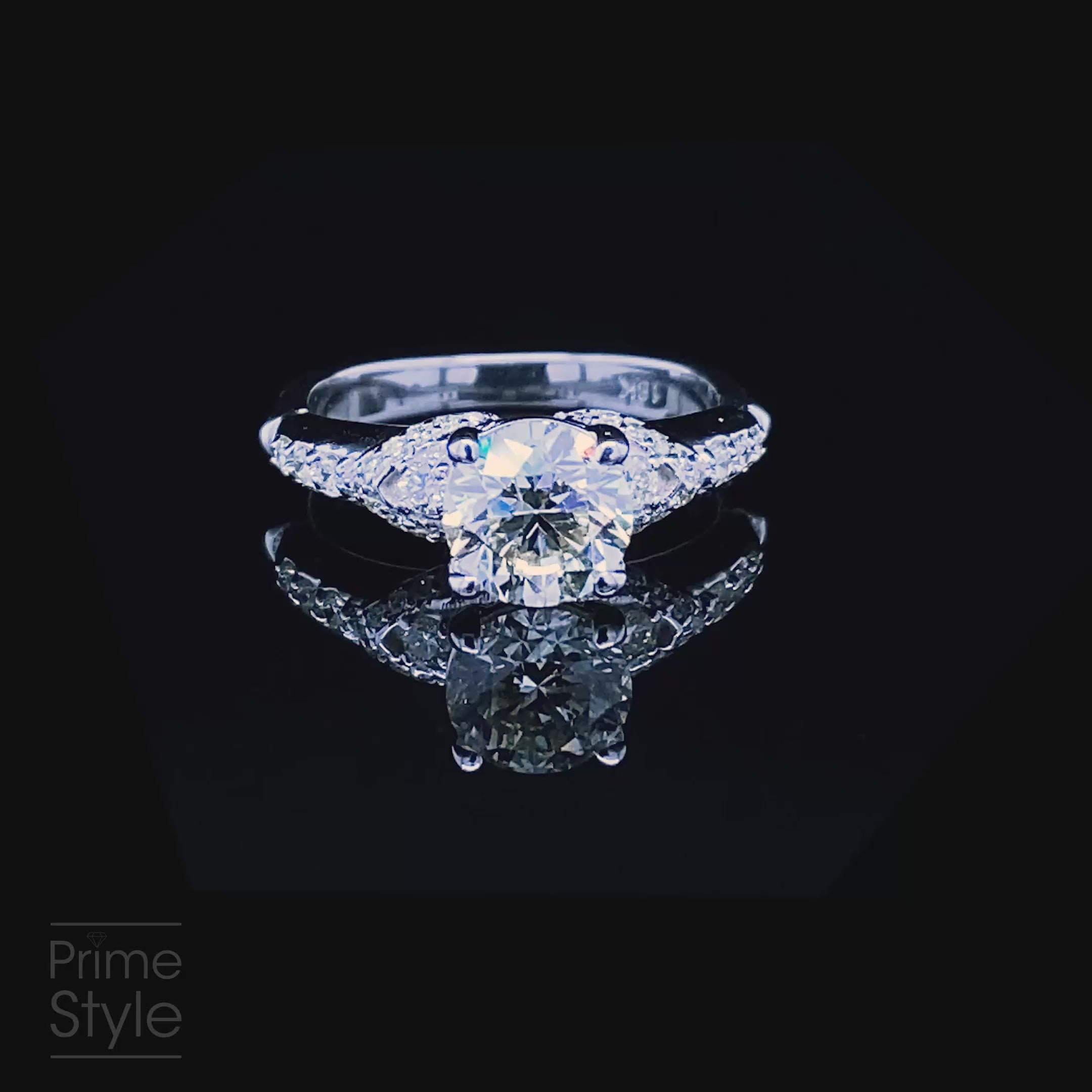 Certified 1.80CT Round Cut Diamond Engagement Ring in 18KT White Gold