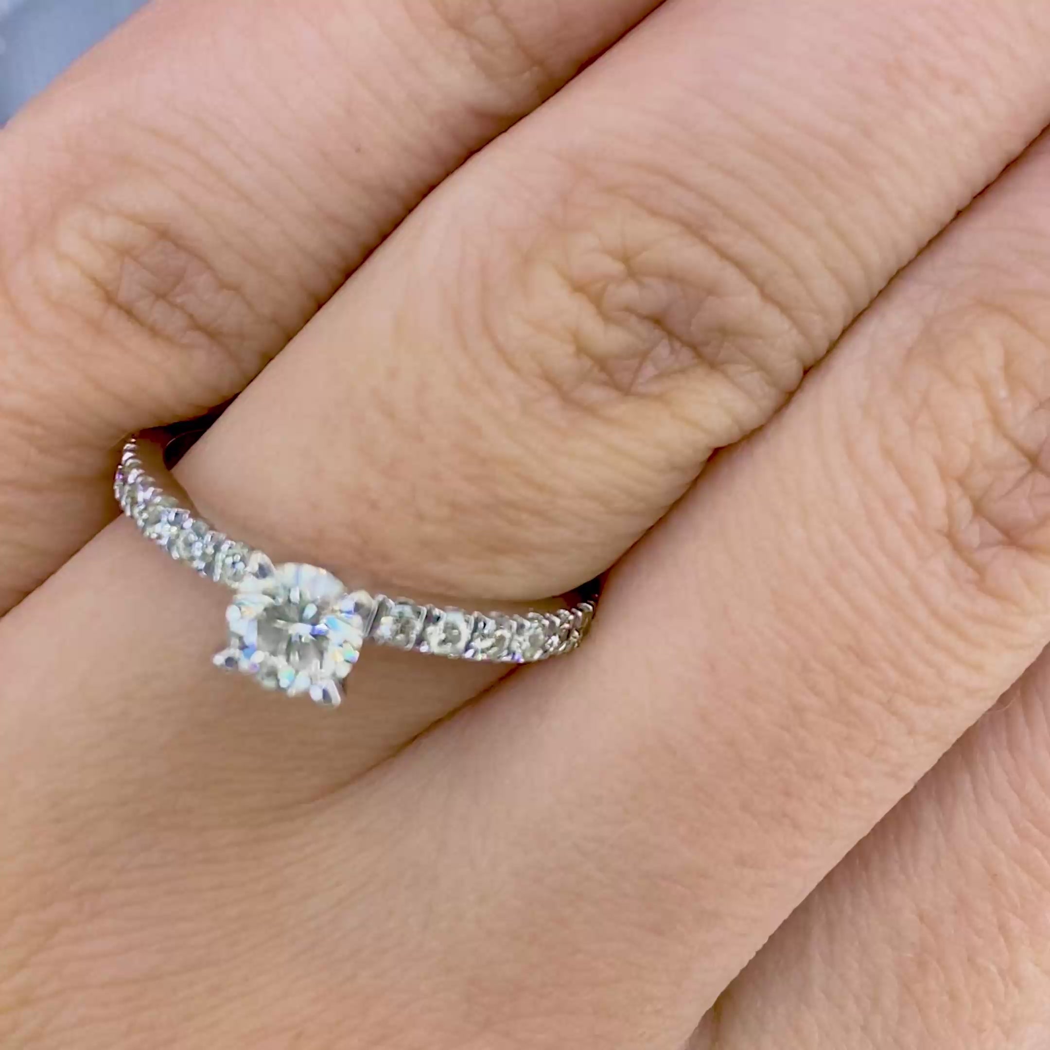 Affordable 1.20CT Round cut Engagement Ring in 14KT White Gold