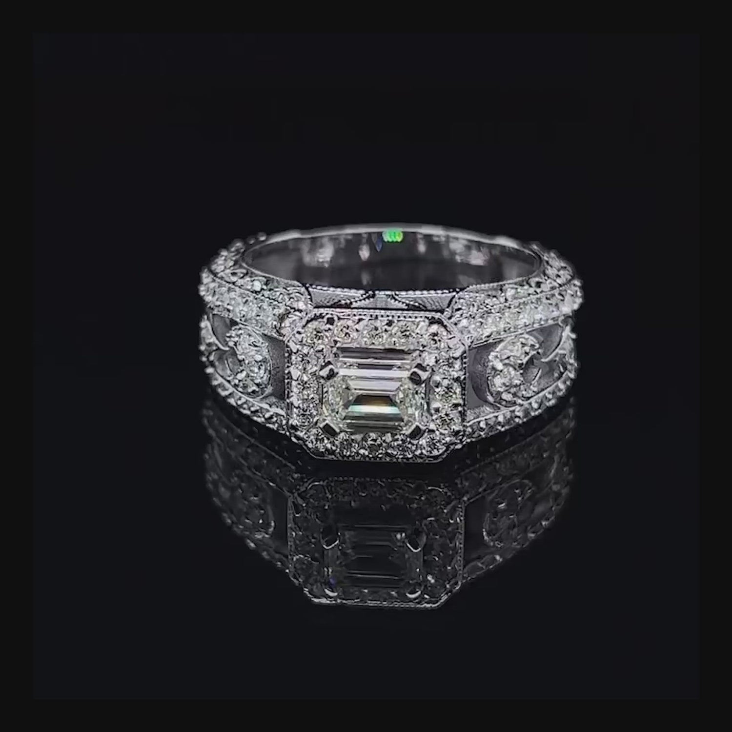 1.30-2.45 CT Round & Emerald Cut Diamonds - Engagement Ring