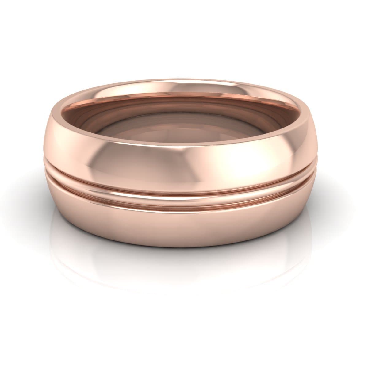 8.0 mm Plain Wedding Band in 14KT, 18KT & Platinum