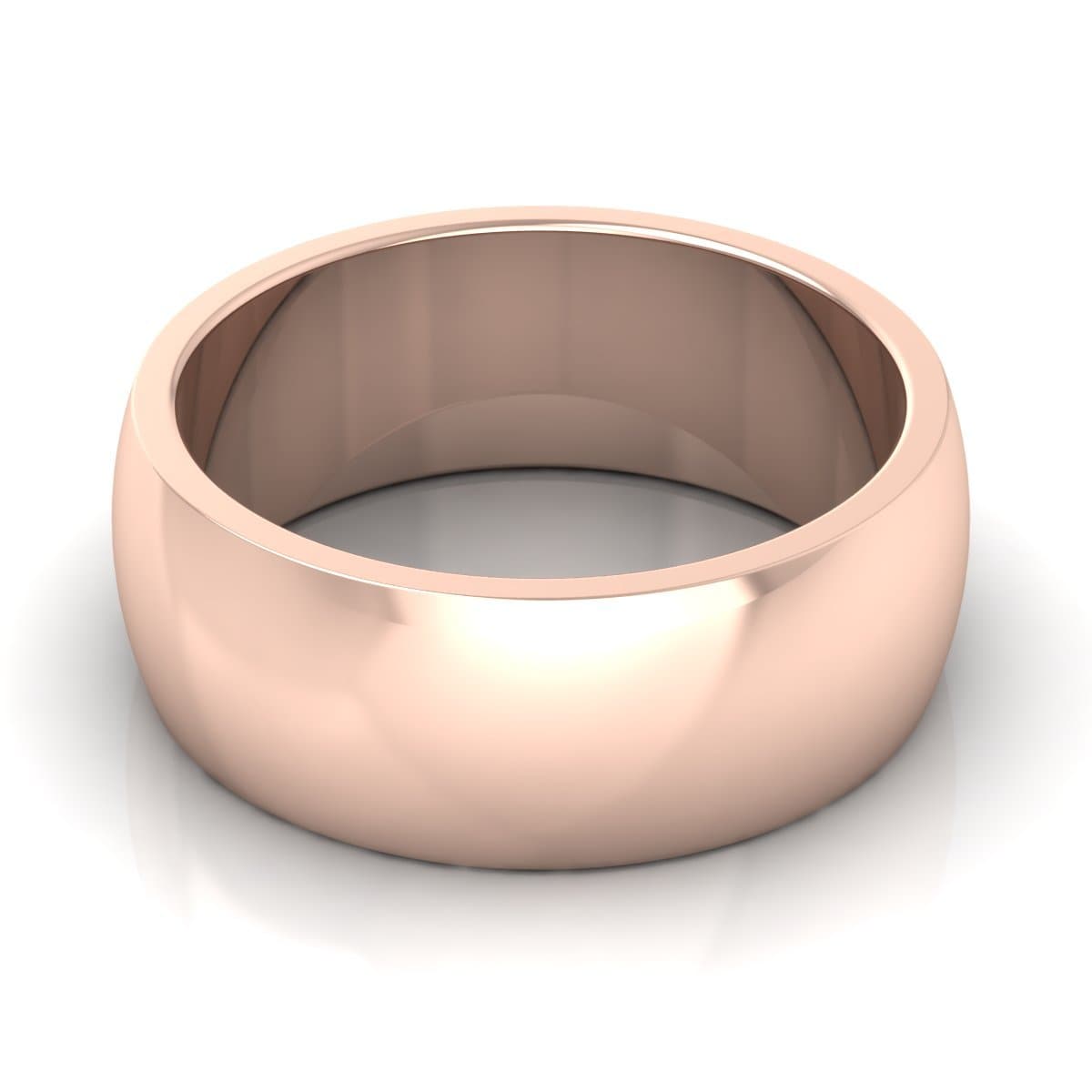 8.0 mm Plain Wedding Band in 14KT, 18KT & Platinum