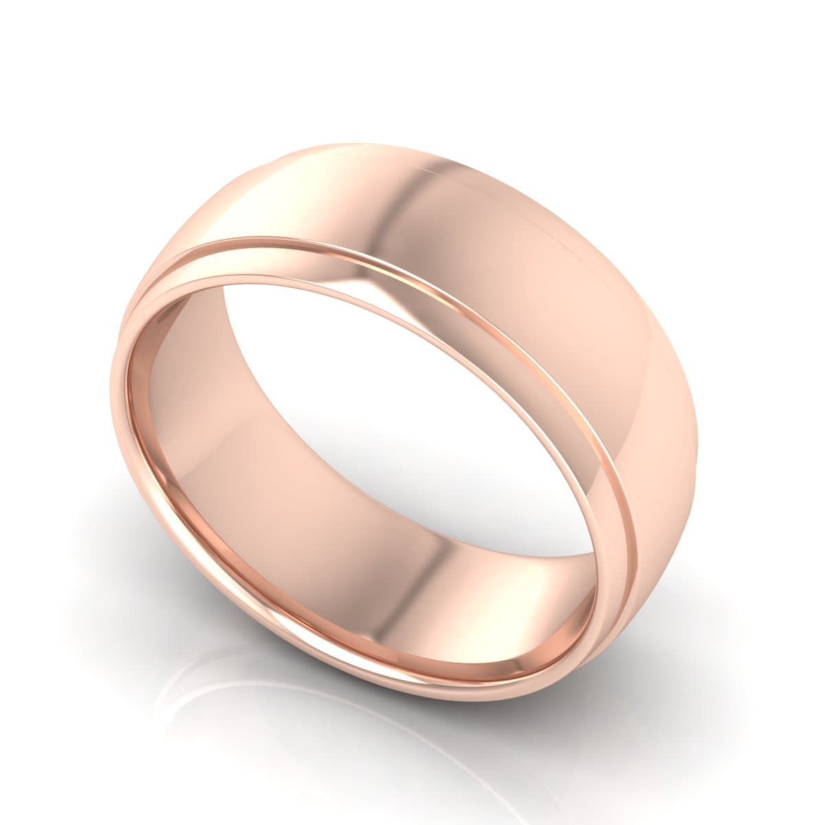8.0 mm Plain Wedding Band in 14KT, 18KT & Platinum - Primestyle.com
