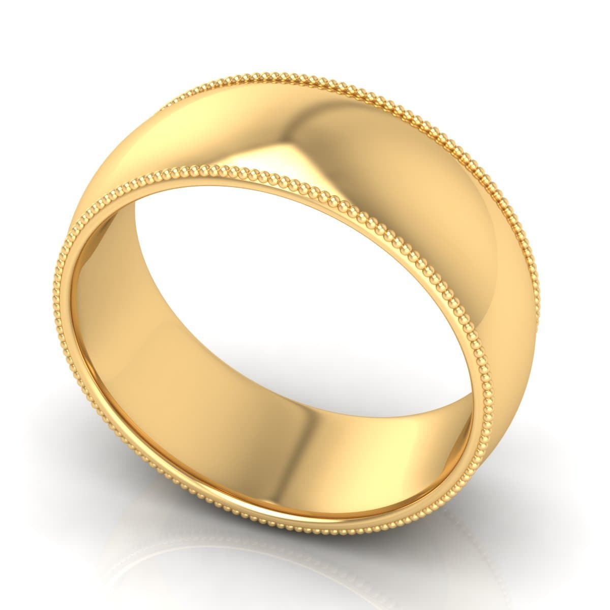 8.0 mm Plain Wedding Band in 14KT, 18KT & Platinum