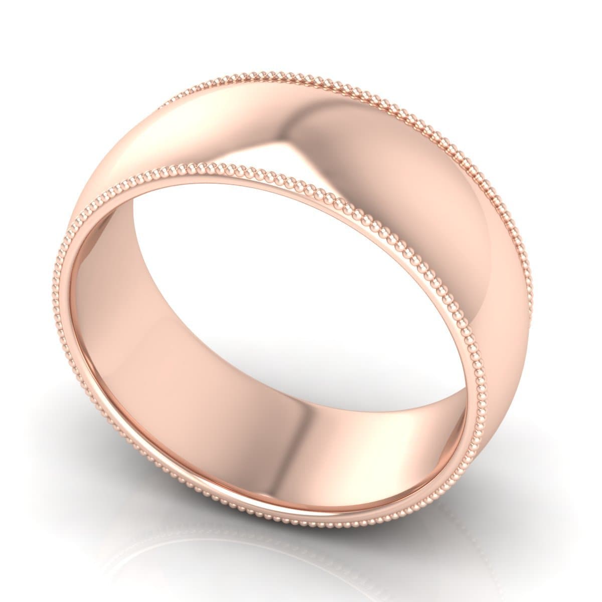 8.0 mm Plain Wedding Band in 14KT, 18KT & Platinum