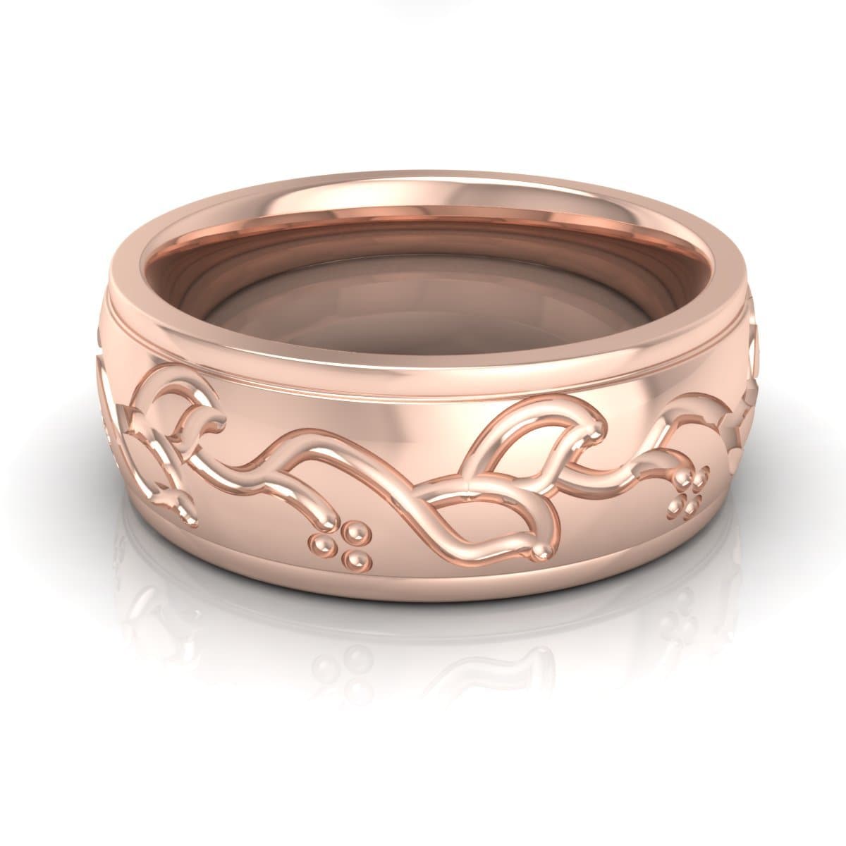 8.0 mm Plain Wedding Band in 14KT, 18KT & Platinum