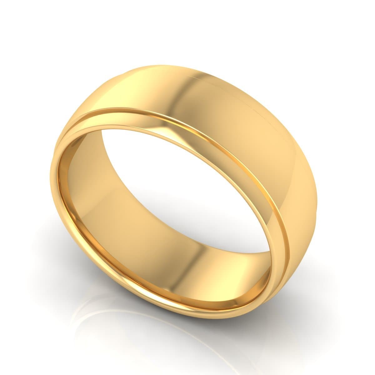 8.0 mm Plain Wedding Band in 14KT, 18KT & Platinum