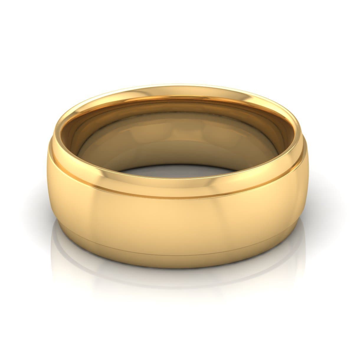 8.0 mm Plain Wedding Band in 14KT, 18KT & Platinum