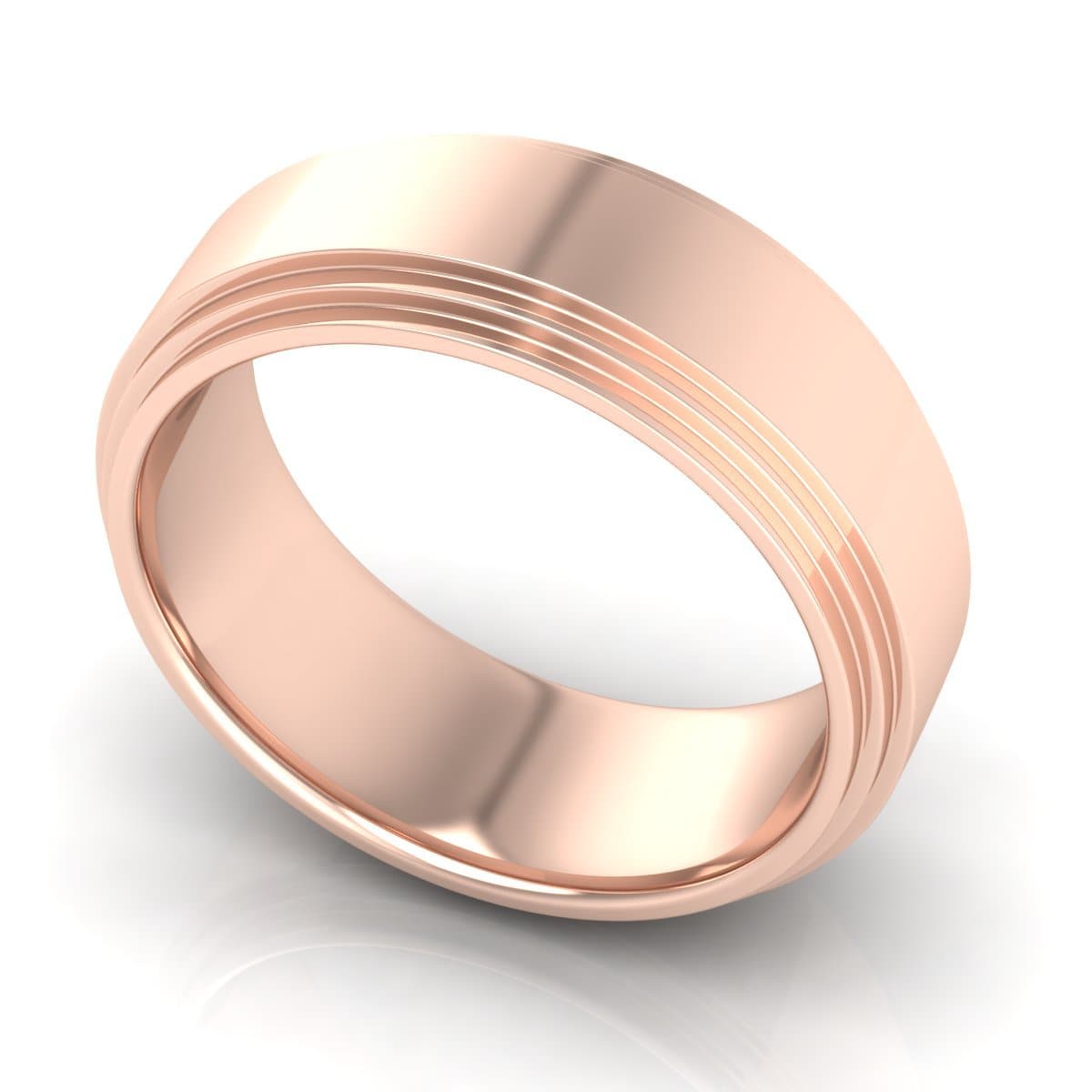 8.0 mm Plain Wedding Band in 14KT, 18KT & Platinum - Primestyle.com
