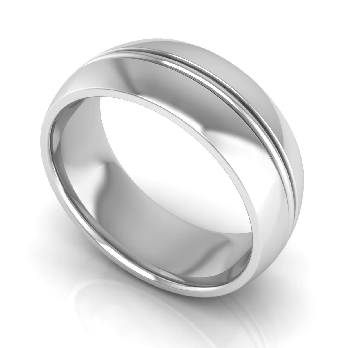 8.0 mm Plain Wedding Band in 14KT, 18KT & Platinum - Primestyle.com
