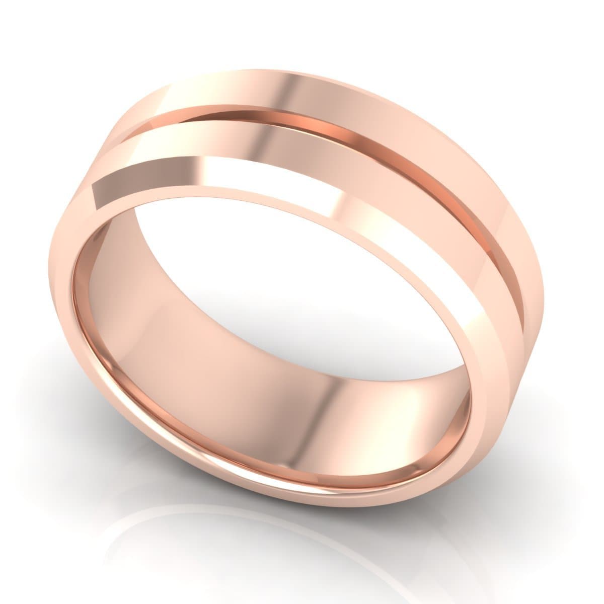 8.0 mm Plain Wedding Band in 14KT, 18KT & Platinum - Primestyle.com