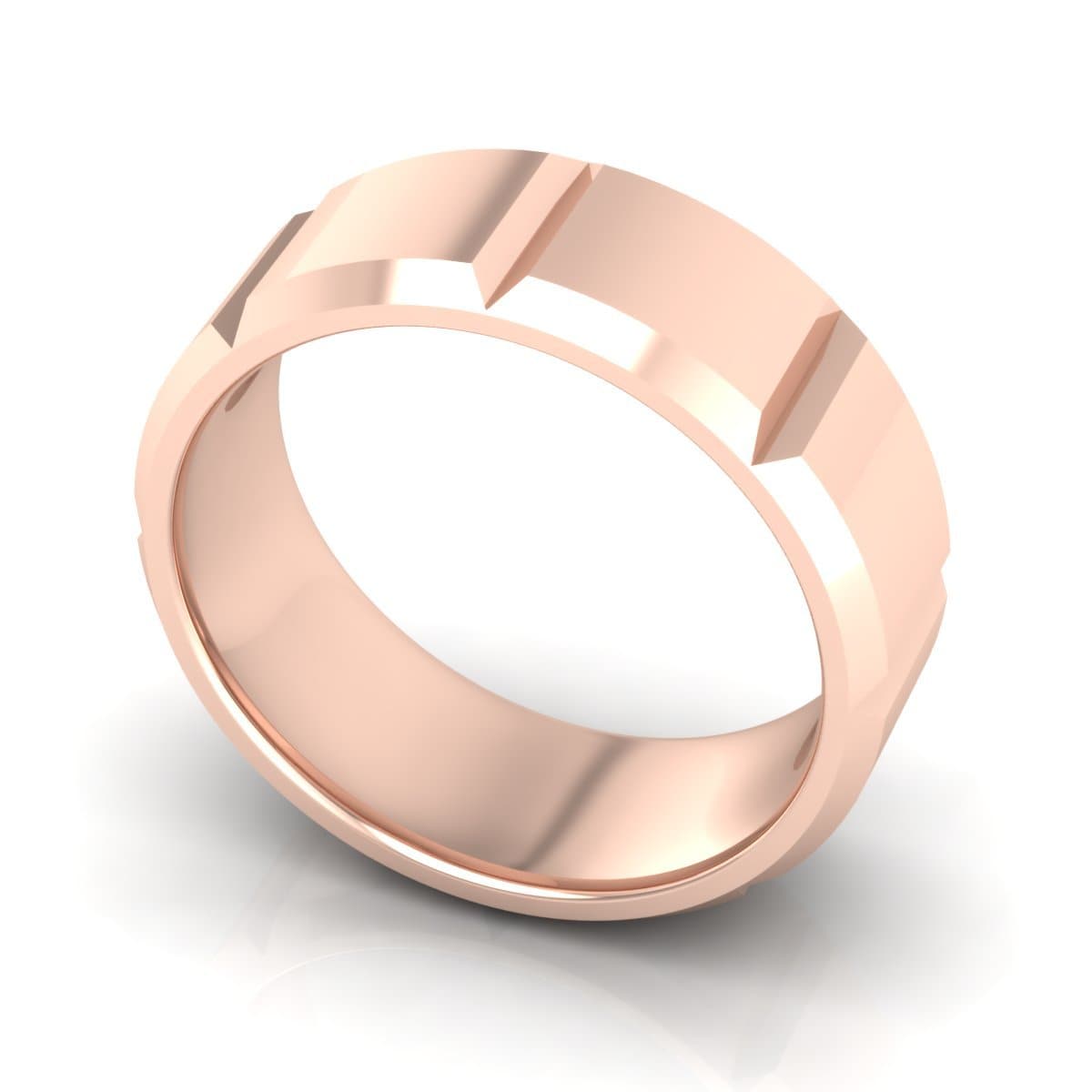 8.0 mm Plain Wedding Band in 14KT, 18KT & Platinum