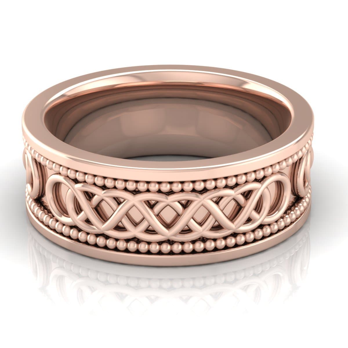 8.0 mm Plain Wedding Band in 14KT, 18KT & Platinum - Primestyle.com