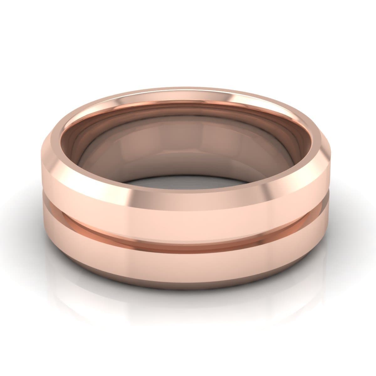 8.0 mm Plain Wedding Band in 14KT, 18KT & Platinum