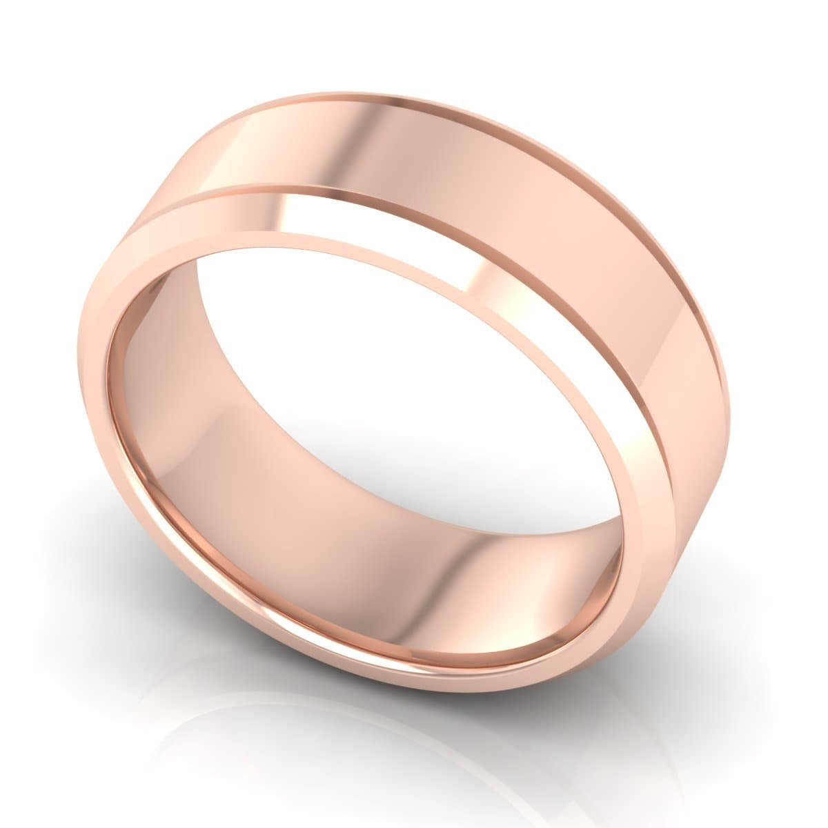 8.0 mm Plain Wedding Band in 14KT, 18KT & Platinum