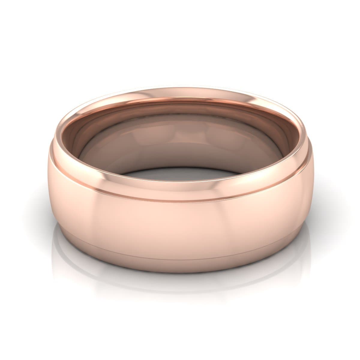 8.0 mm Plain Wedding Band in 14KT, 18KT & Platinum