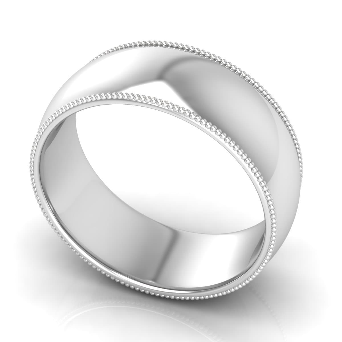 8.0 mm Plain Wedding Band in 14KT, 18KT & Platinum