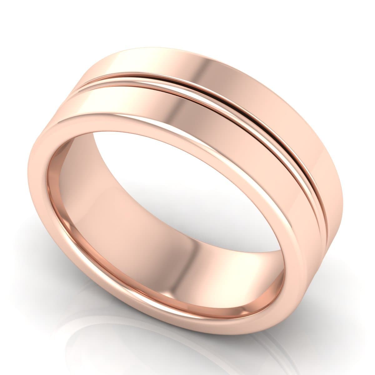 8.0 mm Plain Wedding Band in 14KT, 18KT & Platinum