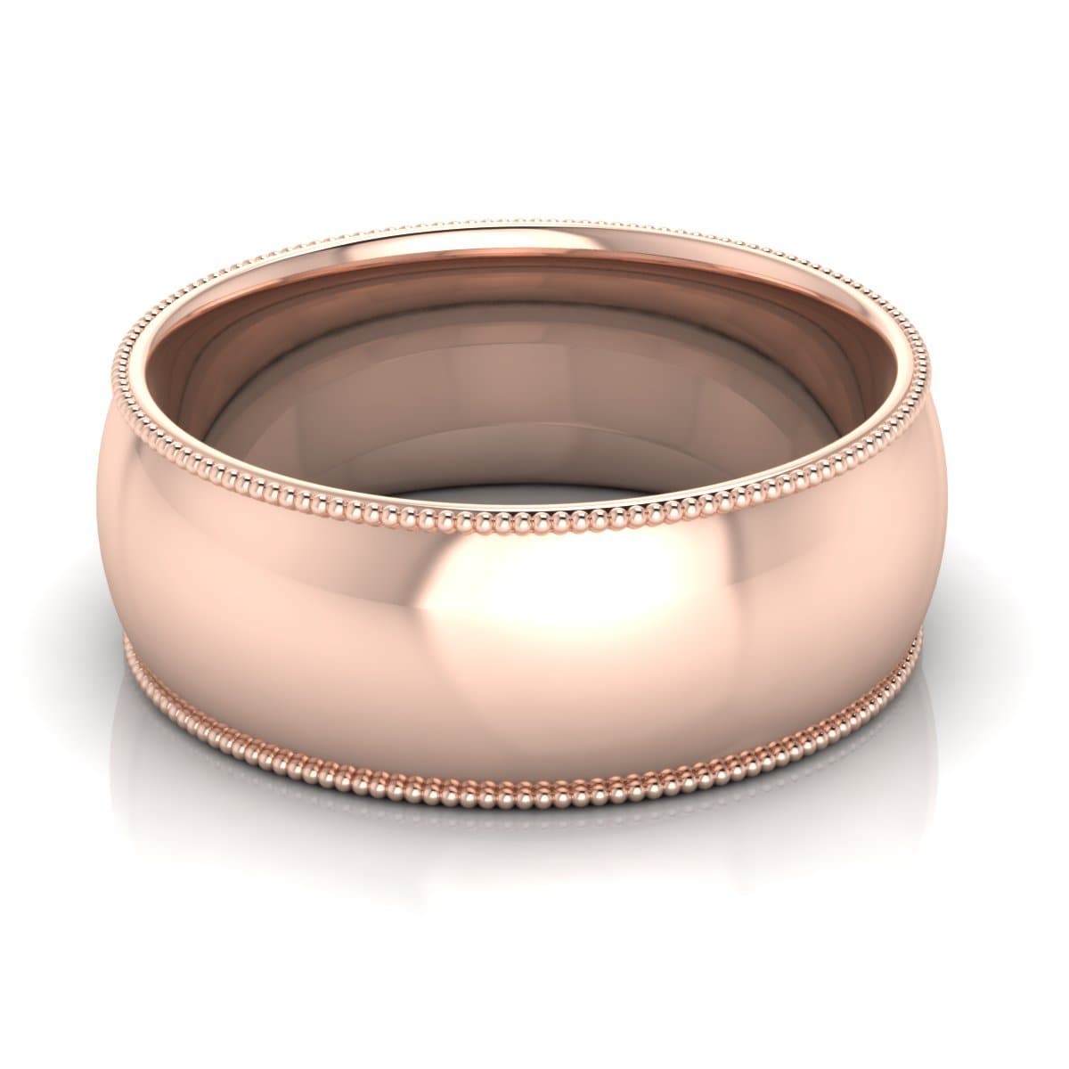 8.0 mm Plain Wedding Band in 14KT, 18KT & Platinum