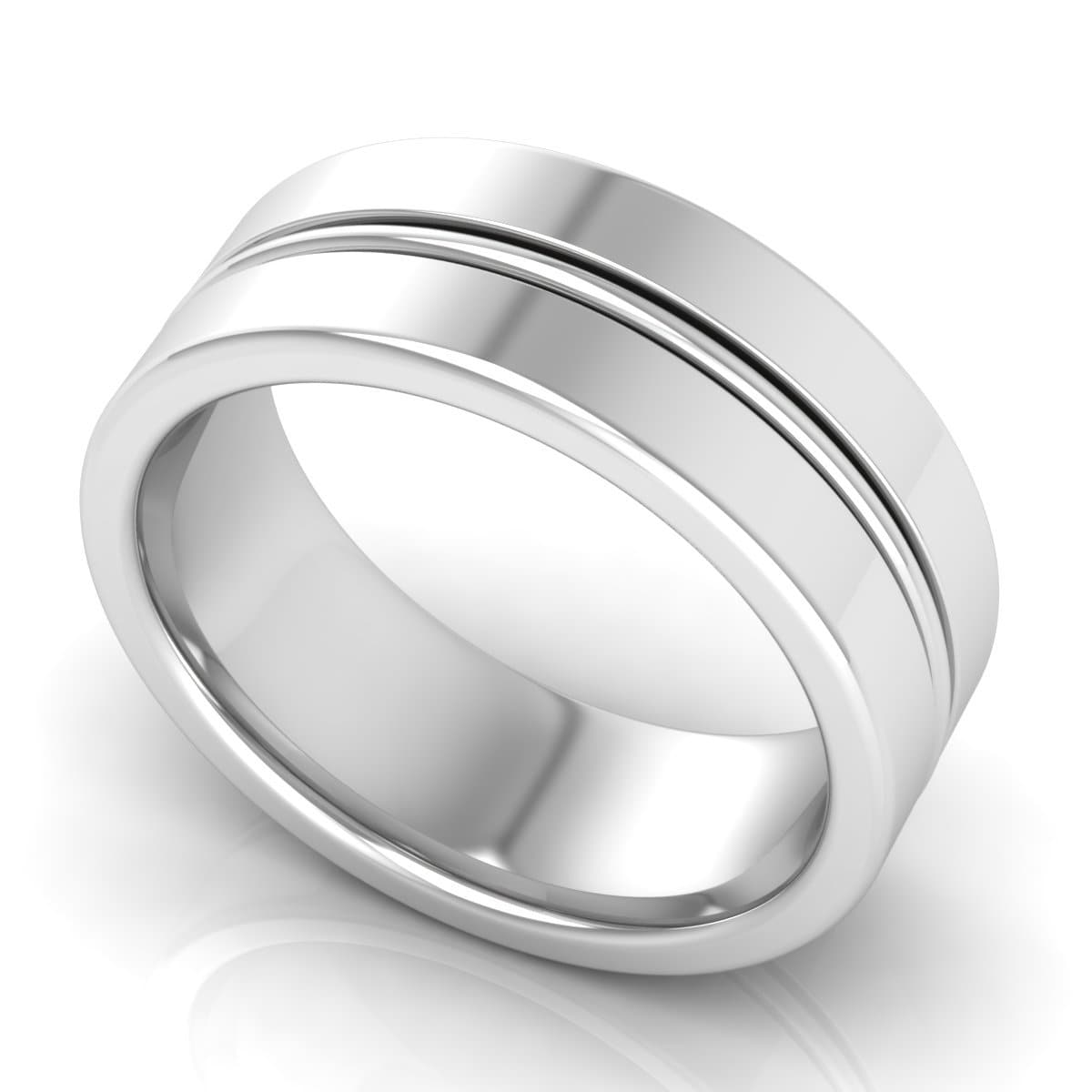 8.0 mm Plain Wedding Band in 14KT, 18KT & Platinum - Primestyle.com