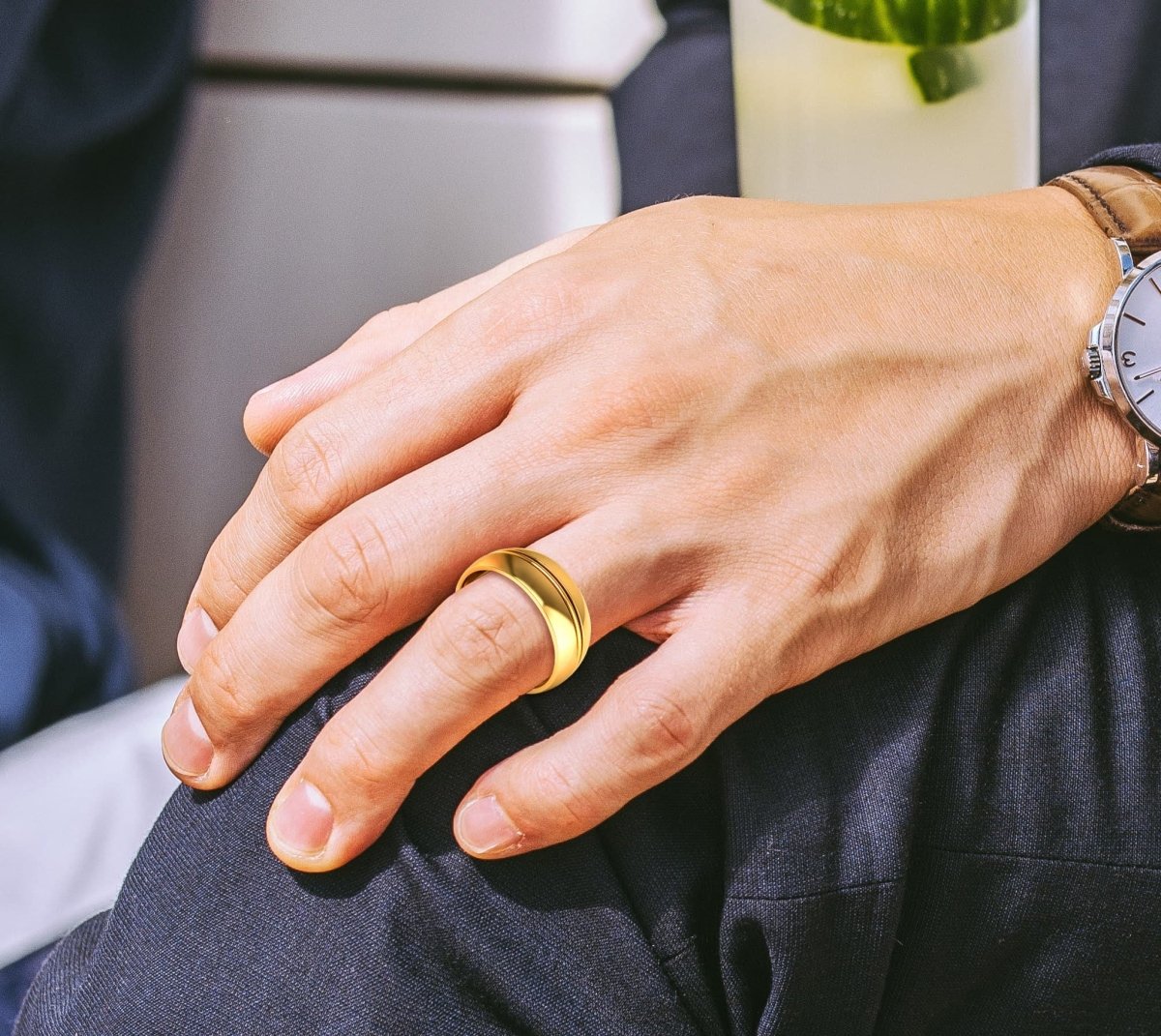 8.0 mm Plain Wedding Band in 14KT, 18KT & Platinum - Primestyle.com