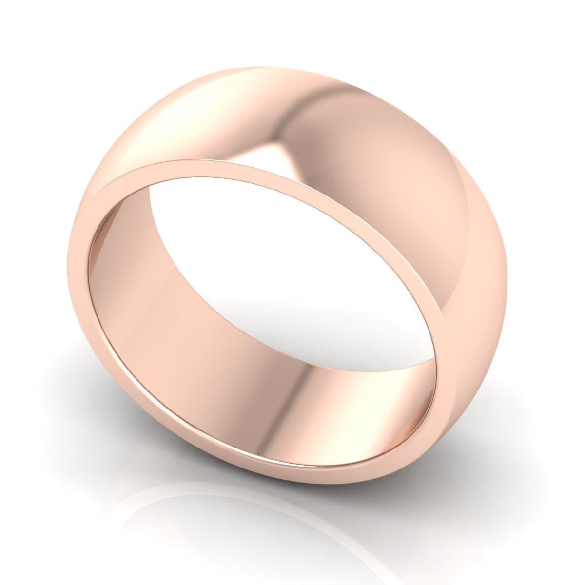 8.0 mm Plain Wedding Band in 14KT, 18KT & Platinum