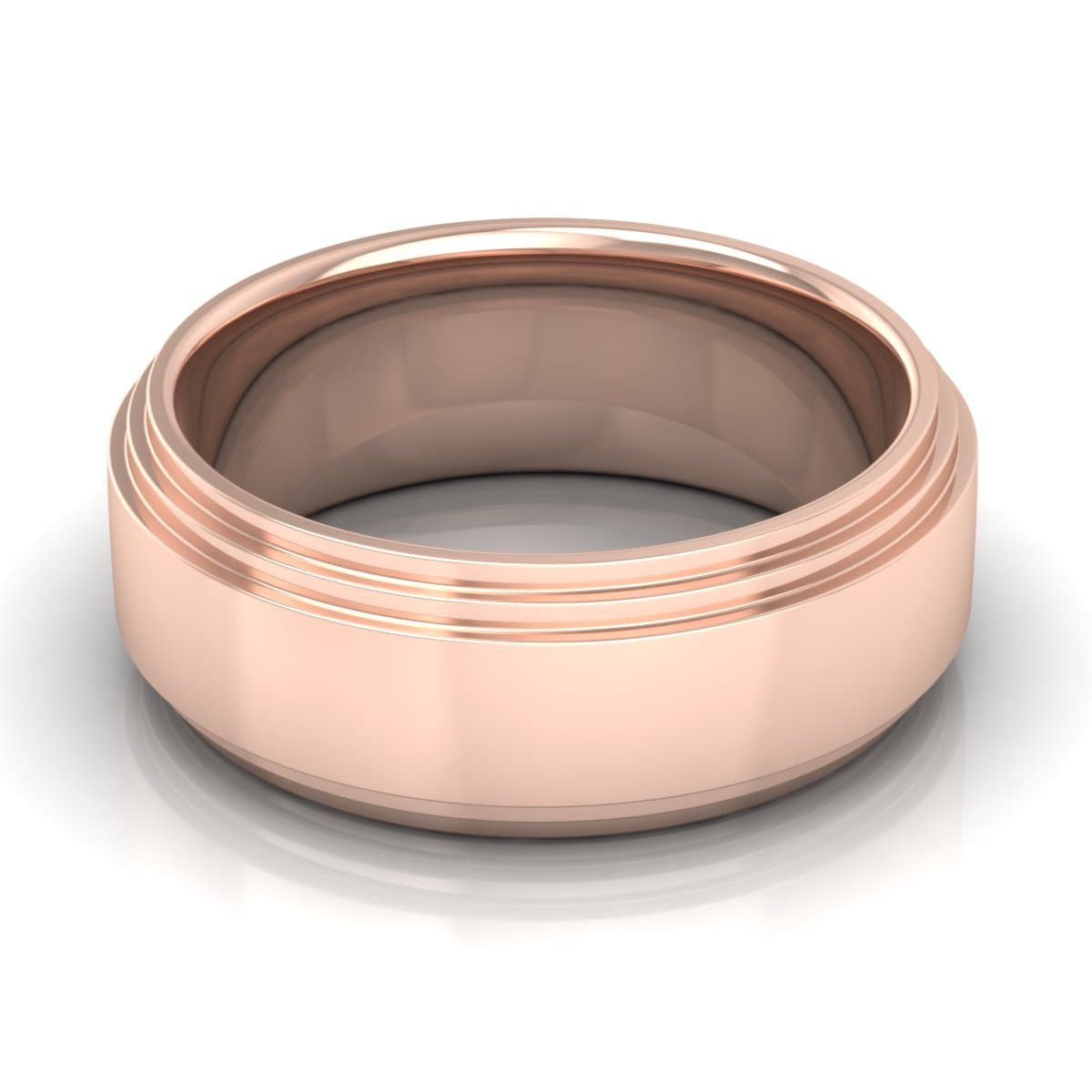 8.0 mm Plain Wedding Band in 14KT, 18KT & Platinum