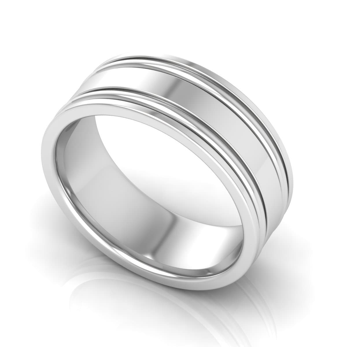 8.0 mm Plain Wedding Band in 14KT, 18KT & Platinum